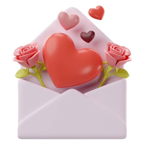 istock 3d card with roses and heart icon 1952546212