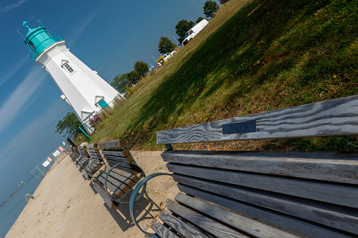 Beautiful old lighthouse at Port Dalhousie Harbour, St. Catharines, Ontario, Canada