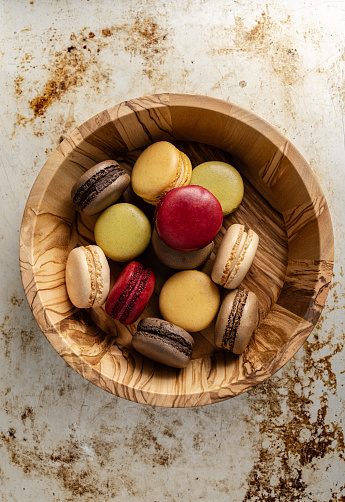Various colorful macaroons
