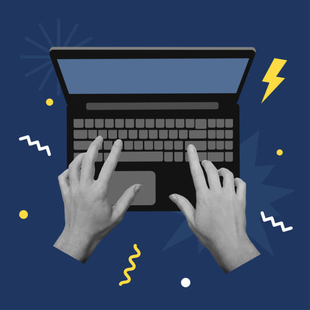 istock Top view of hands typing on laptop keyboard. 1952621068