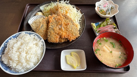 Japanese fried horse mackerel set meal\nLunch set meal