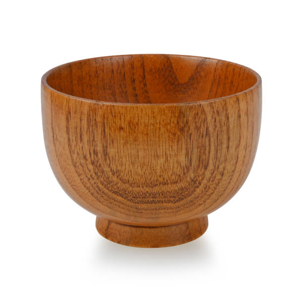 istock Empty wooden bowl isolated on white background 1952704385