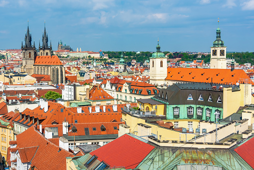 Rooftops of Prague center, Czech Republic