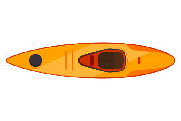 istock Kayak boat top view vector cartoon illustration isolated on a white background. 1952724762