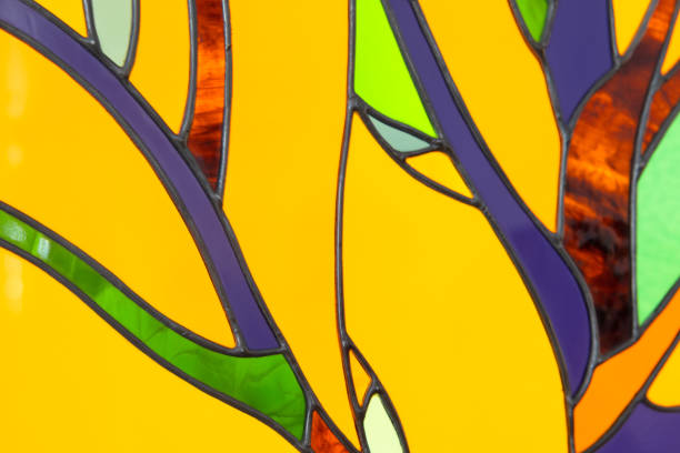 istock Colorful stained glass fragment, close up 1952729047