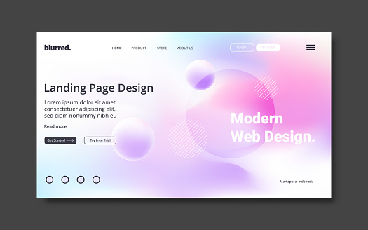 Abstract blurred colourful gradient background, design for landing page template