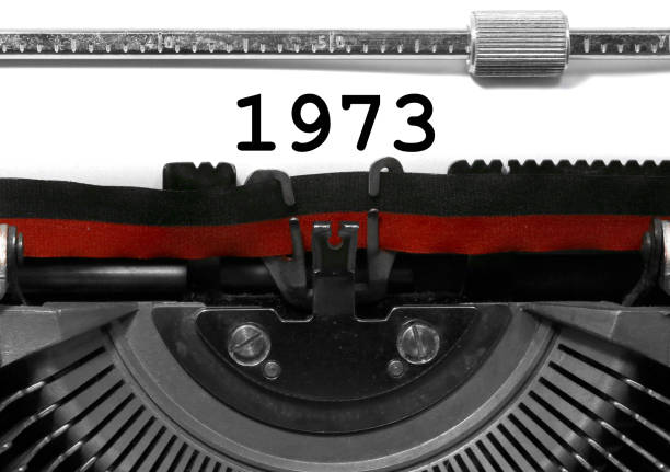 istock Text 1973 typed on a typewriter on  white paper 1952762466