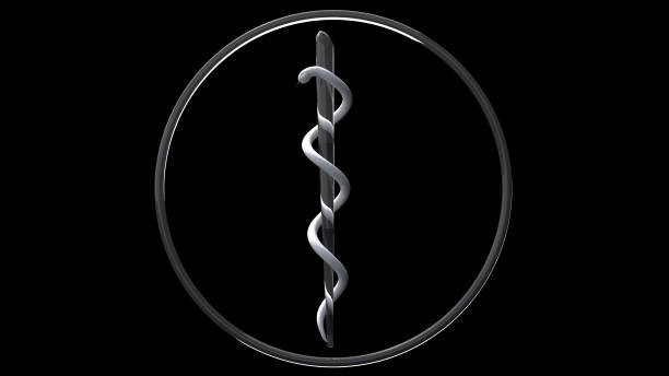 Rod of Asclepius,Sign,Logo,Conceptual Symbol,Medicine,Healthcare And Medicine,Computer Graphic,Three Dimensional,Digitally Generated Image