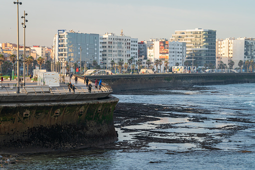 Casablanca, Morocco - December 31, 2023: View from Hassan II Mosque square