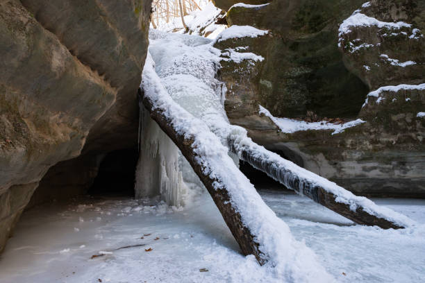 istock Frozen waterfall in Kaskaskia Canyon. 1952842442