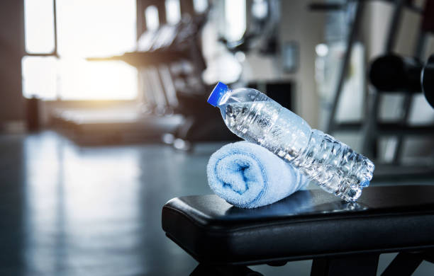 istock Towel and a bottle of water for the exercise 1952855806