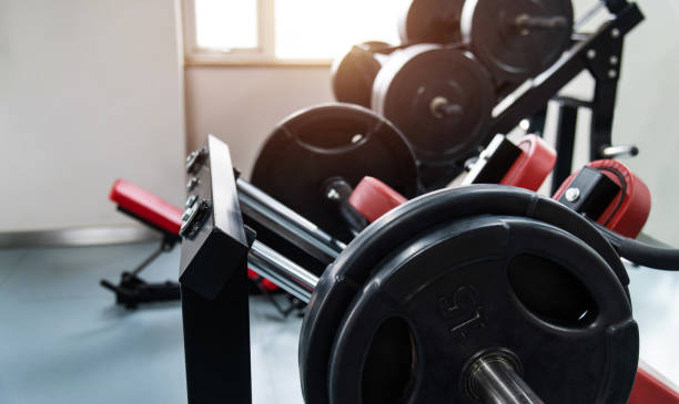 istock Strength training equipment in gym 1952856862