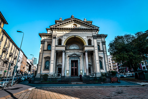 Entrance To San Gioachimo Church In Milan, Italy