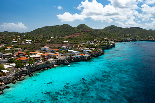 Elevated view of residential area of Playa Kalki, Curacao