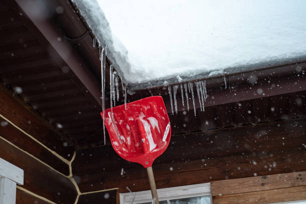 istock Shovel for snow removal, Working outside in winter. 1952960799