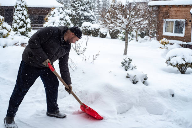istock A man works removing snow with a shovel. 1952961330