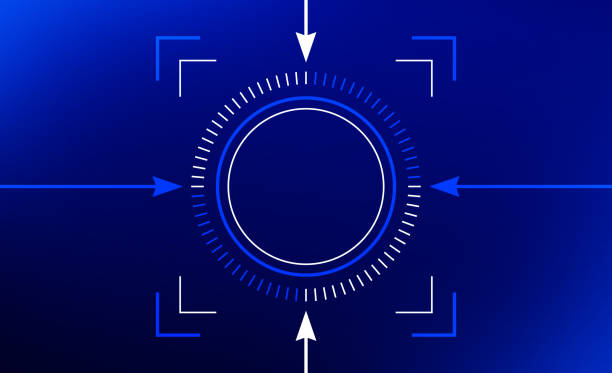 ilustrações, clipart, desenhos animados e ícones de fundo de foco abstrato do círculo de tecnologia azul - retina display illustrations