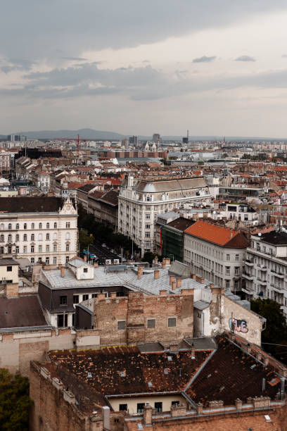 vue depuis la basilique saint-étienne de budapest - tine photos et images de collection