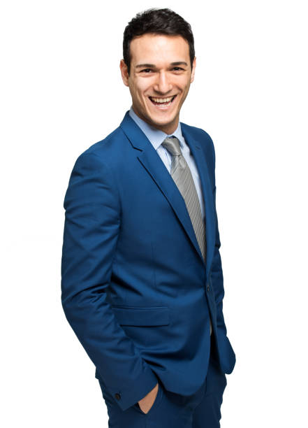 istock Smiling businessman isolated on white 1953011030