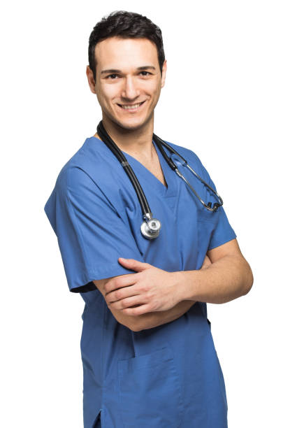 istock Male nurse isolated on white 1953021172