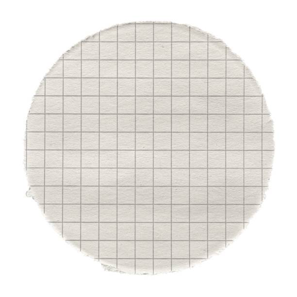 きれいな背景に隔離された白いグリッド紙の丸い部分 - graph paper mesh paper book ストックフォトと画像