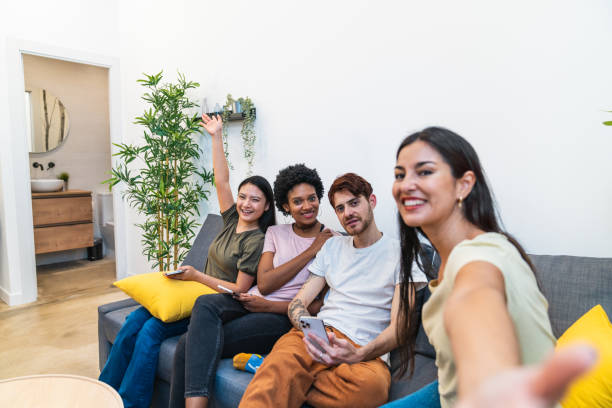 istock Diverse Friends Smiling Together During Casual Hangout 1953122785