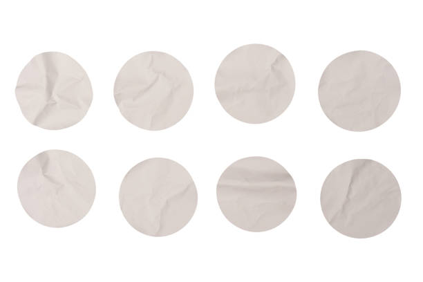 istock Round white stickers, blank tags labels isolated on a white background. 1953140958