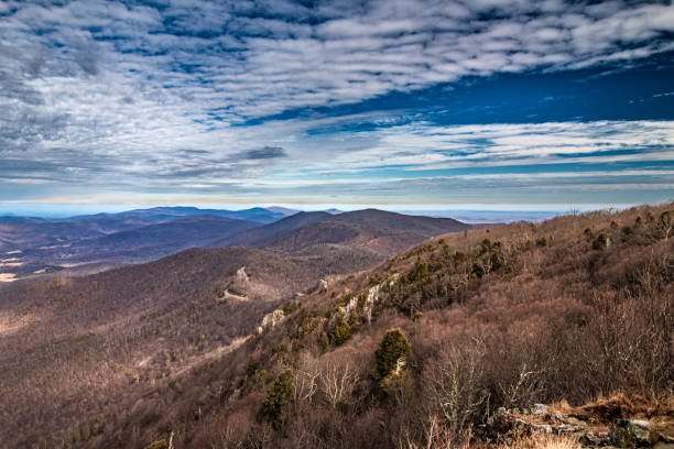 widoki na szczyt góry shenandoah - shenandoah river valley zdjęcia i obrazy z banku zdjęć