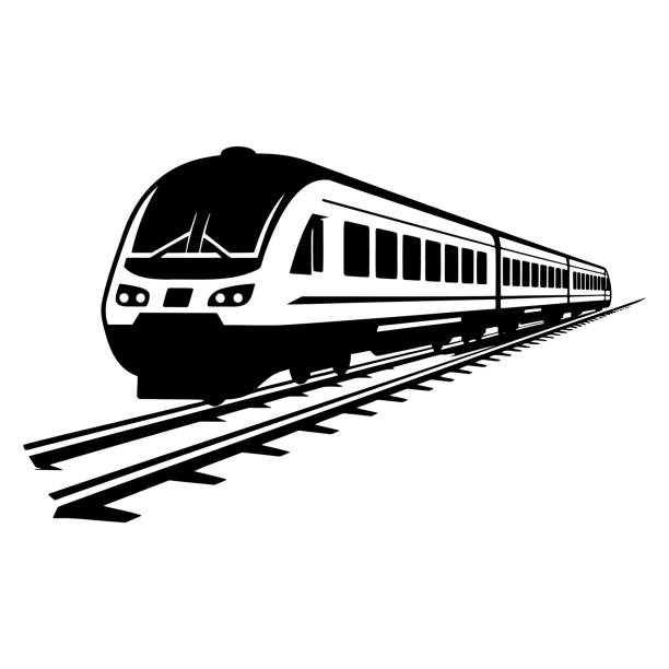 stockillustraties, clipart, cartoons en iconen met train simple logo vector illustration - metro spoorwegvervoer