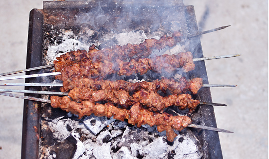 Traditional Turkish grilled meat shish kebab