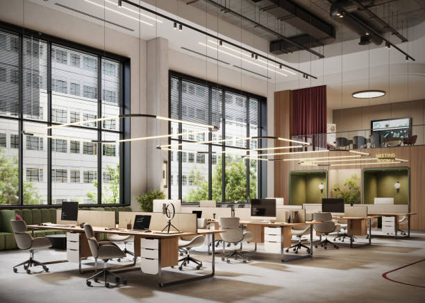 istock 3D image of a large coworking office space 1953260478