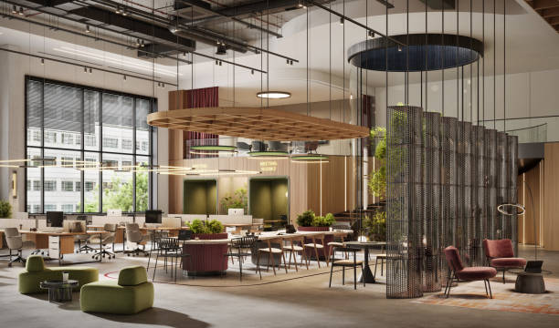 istock 3D image of a large coworking office space 1953261534