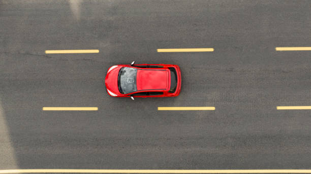 Straight road from above