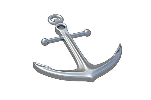 An anchor attached to a ship