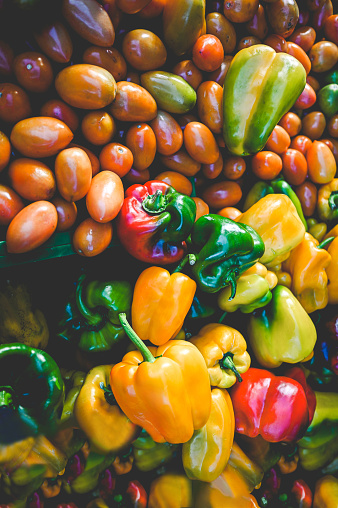 Raw organic vegetables background.