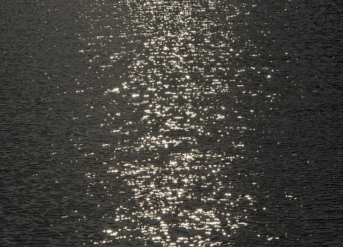 water background and texture, water texture with sun glare from a lake or sea