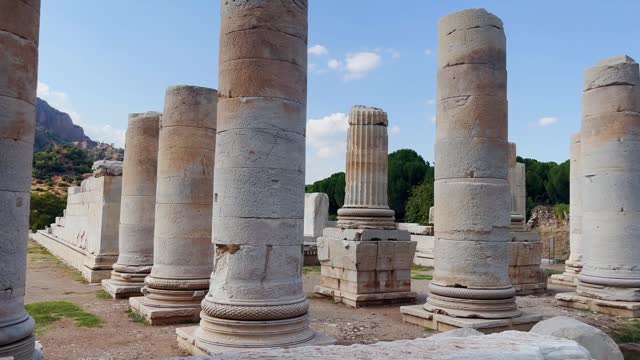 Ancient city columns stock video