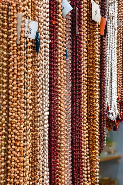 Chennai, India. Indian traditional handicraft (glassbeads) on the street market.