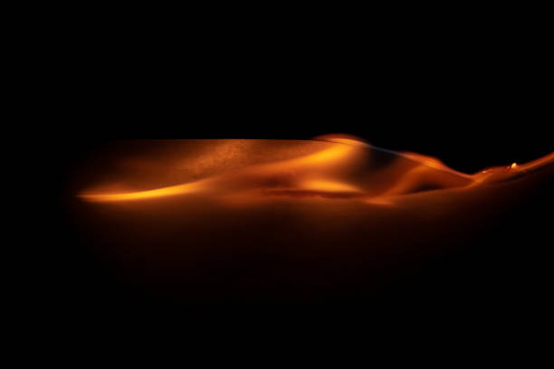 Fire burning at sunset