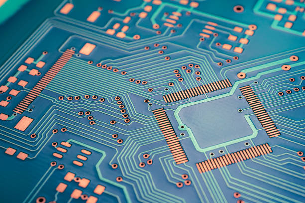 istock blue printed circuit. layout of tracks. 1953367865