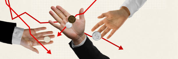 Educational content for explaining inflation and purchasing power erosion. Contemporary art collage.