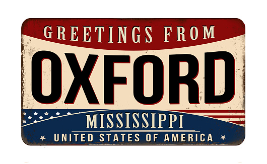 Greetings from Oxford vintage rusty metal sign on a white background, vector illustration