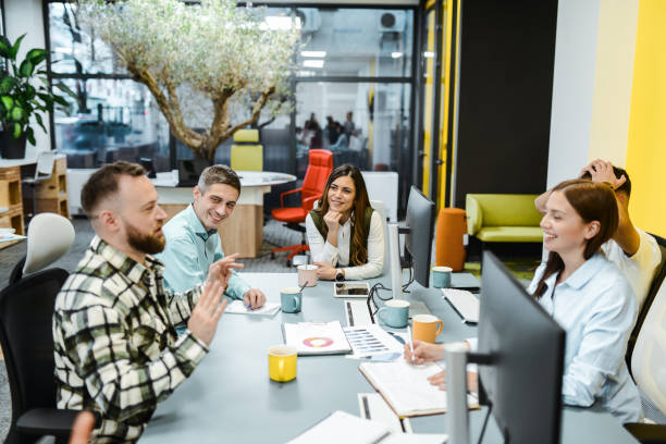 istock Useful Project Ideas Provided By Male Budget Analyst During Meeting 1953454745