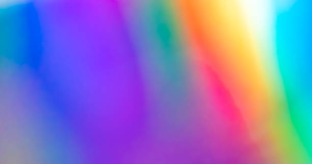 istock Abstract blur holographic rainbow foil iridescent panoramic background 1953567631