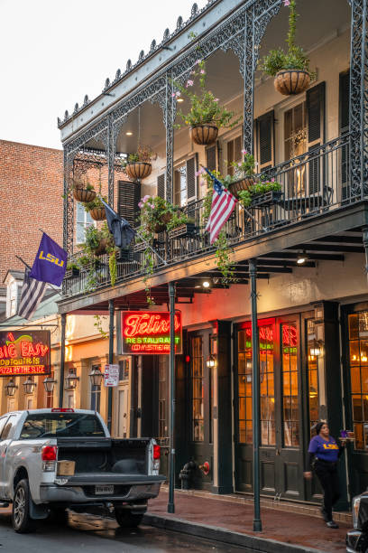 New Orleans, LA - October 21, 2023: Bar on Bourbon Street.