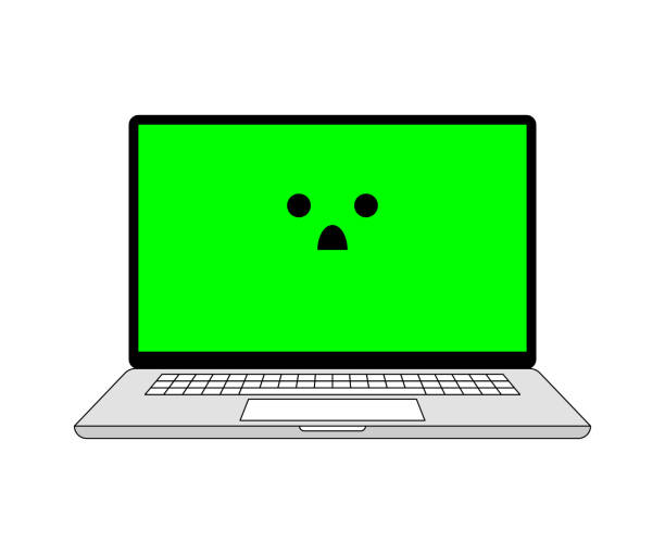 ilustrações de stock, clip art, desenhos animados e ícones de laptop computer with green screen - computer keyboard computer sadness emoticon