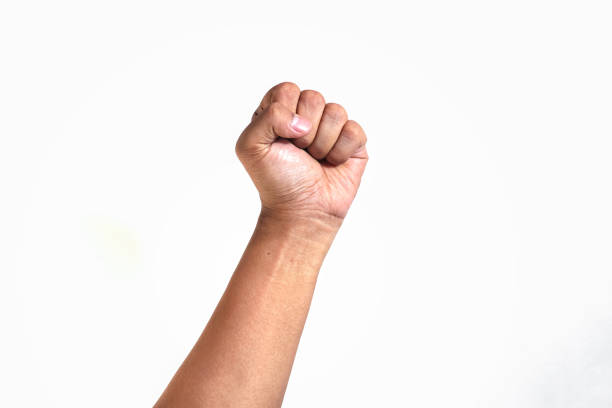 clenched fist isolated on a white background