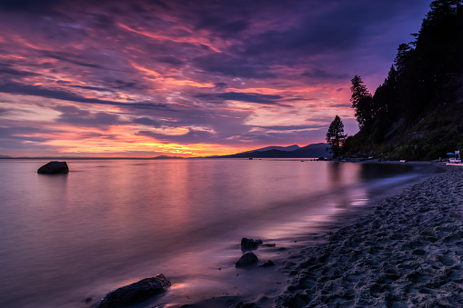 sunset view from Wreck Beach, Vancouver, BC, Canada