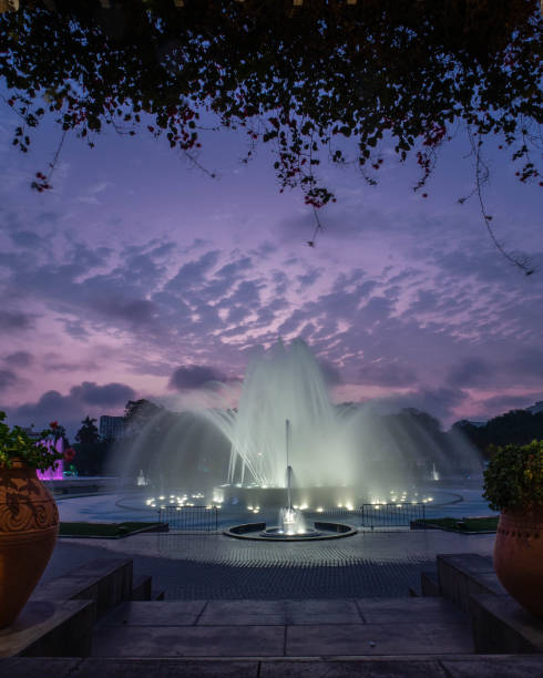 istock Sunset over a fountain. 1953747807