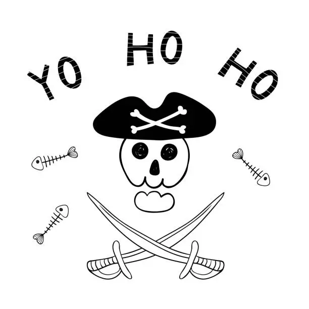Vector illustration of Funny Jolly Roger